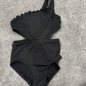art class Black One-Shoulder Kids Swim One-Piece